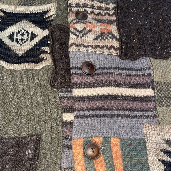 Ralph Lauren Double RL Multicolor Patchwork Cardigan - Picture 3 of 15